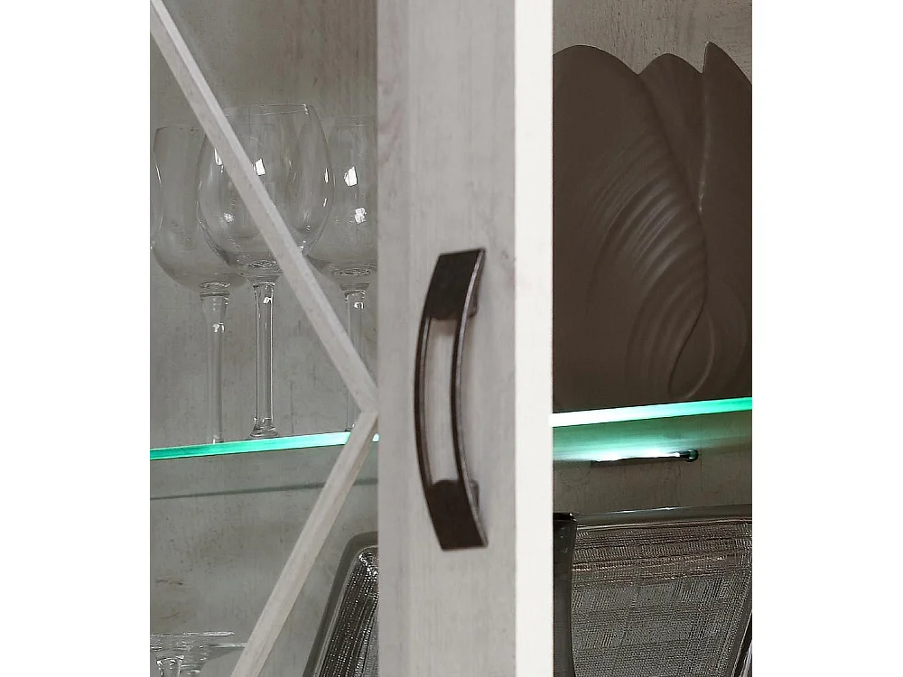 Vitrina de 210x78x48 cm de madera y derivados con puerta acristalada en color blanco Karen