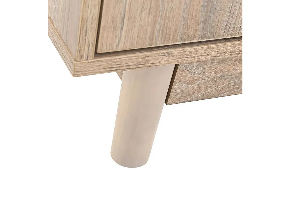 Mueble TV de 42x140x38 cm con 2 puertas abatibles y 2 huecos en color beige Douglas