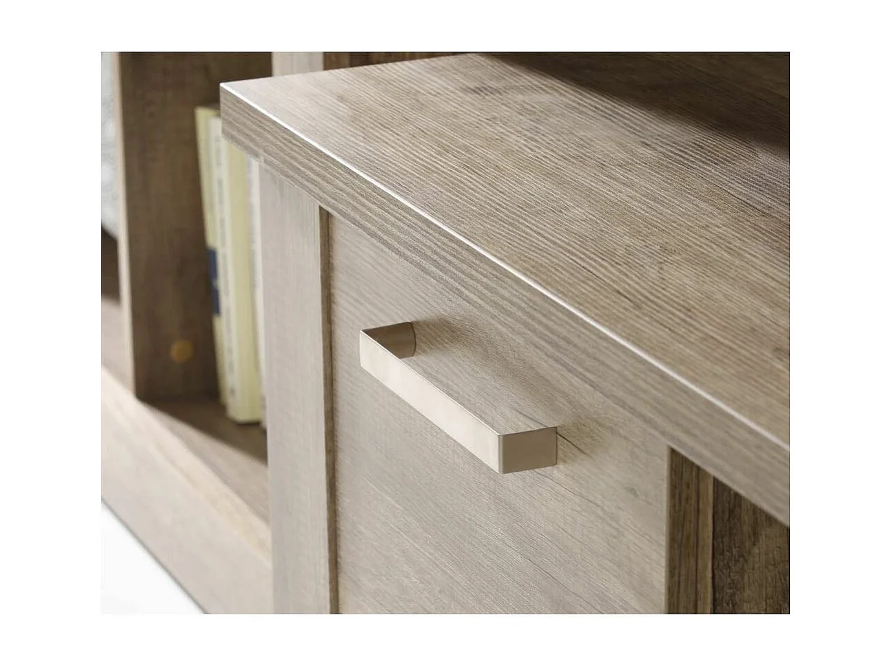 Mueble TV de 51x179x53 cm con 2 cajones inferiores y puerta en color beige Yukon