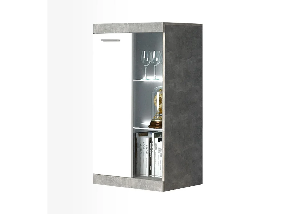 Mueble de salón de 255x179x40 cm de estilo nórdico con 4 módulos en color gris Lewis