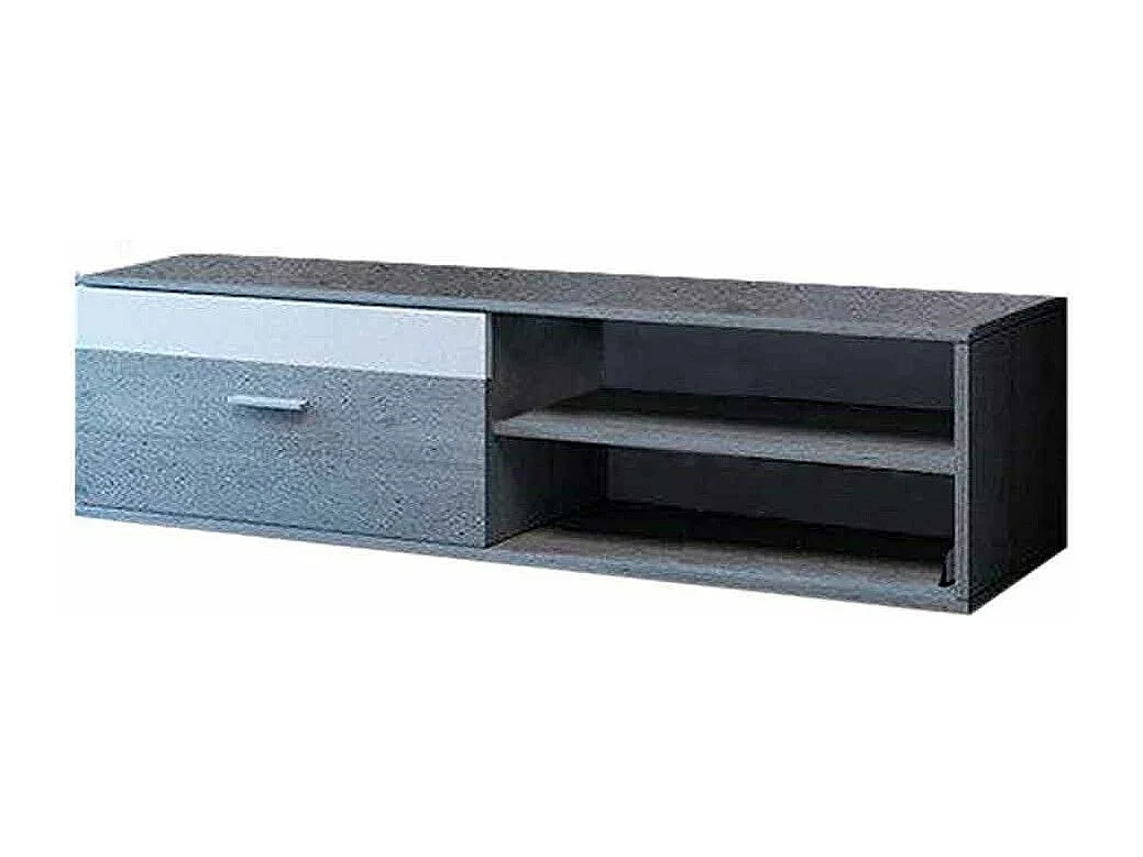 Mueble de salón de 196x230x38 cm de estilo nórdico con 3 módulos en color gris Bosco