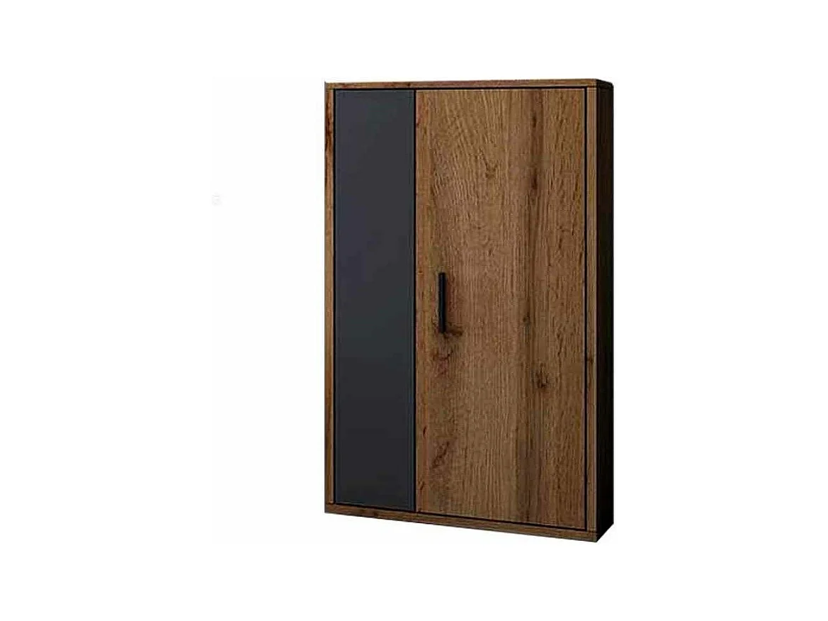 Mueble de salón de 196x230x38 cm de estilo nórdico con 3 módulos en marrón oscuro Bosco