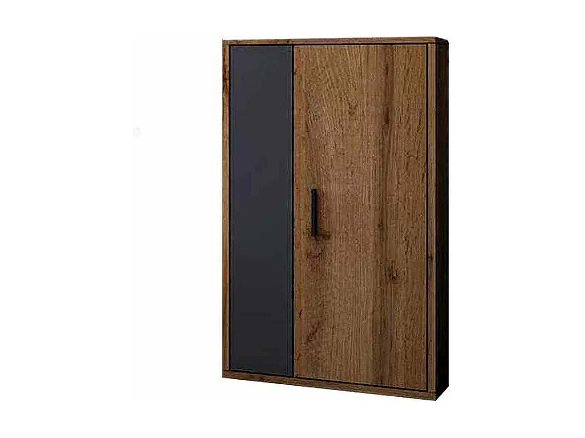 Mueble de salón de 196x230x38 cm de estilo nórdico con 3 módulos en marrón oscuro Bosco