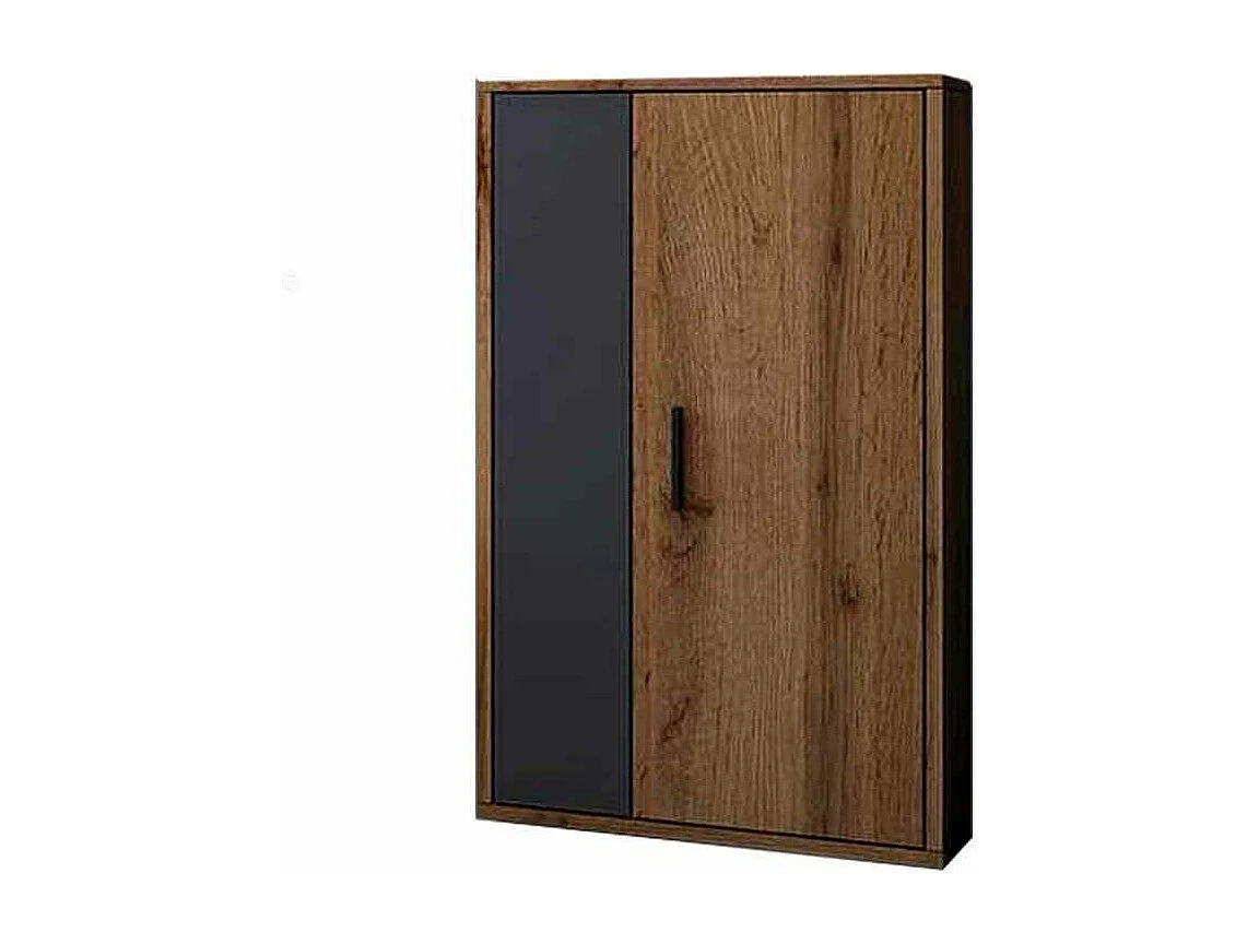 Mueble de salón de 196x230x38 cm de estilo nórdico con 3 módulos en marrón oscuro Bosco