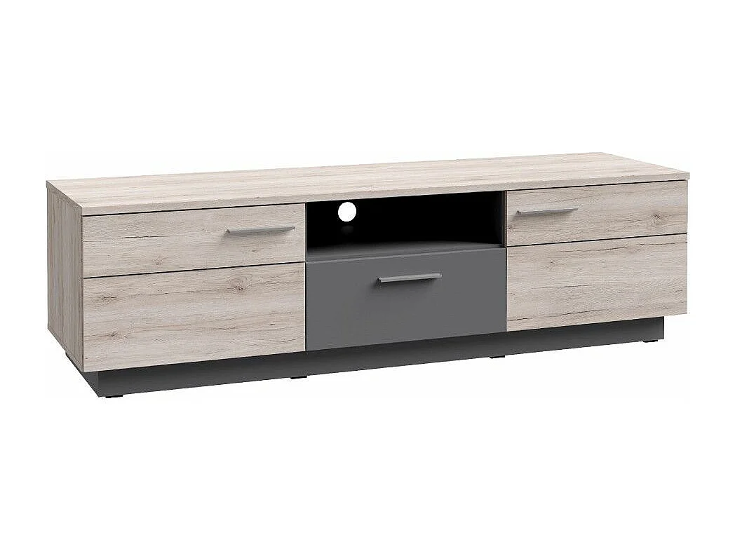 Mueble de salón de 201x240x52 cm de estilo rústico moderno  con 4 módulos en beige Jadiel