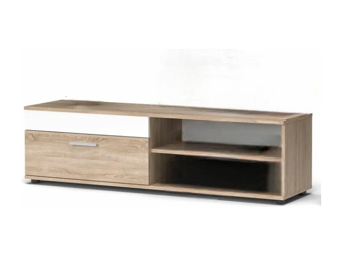 Mueble de salón de 196x230x38 cm de estilo nórdico con 3 módulos en color roble Bosco