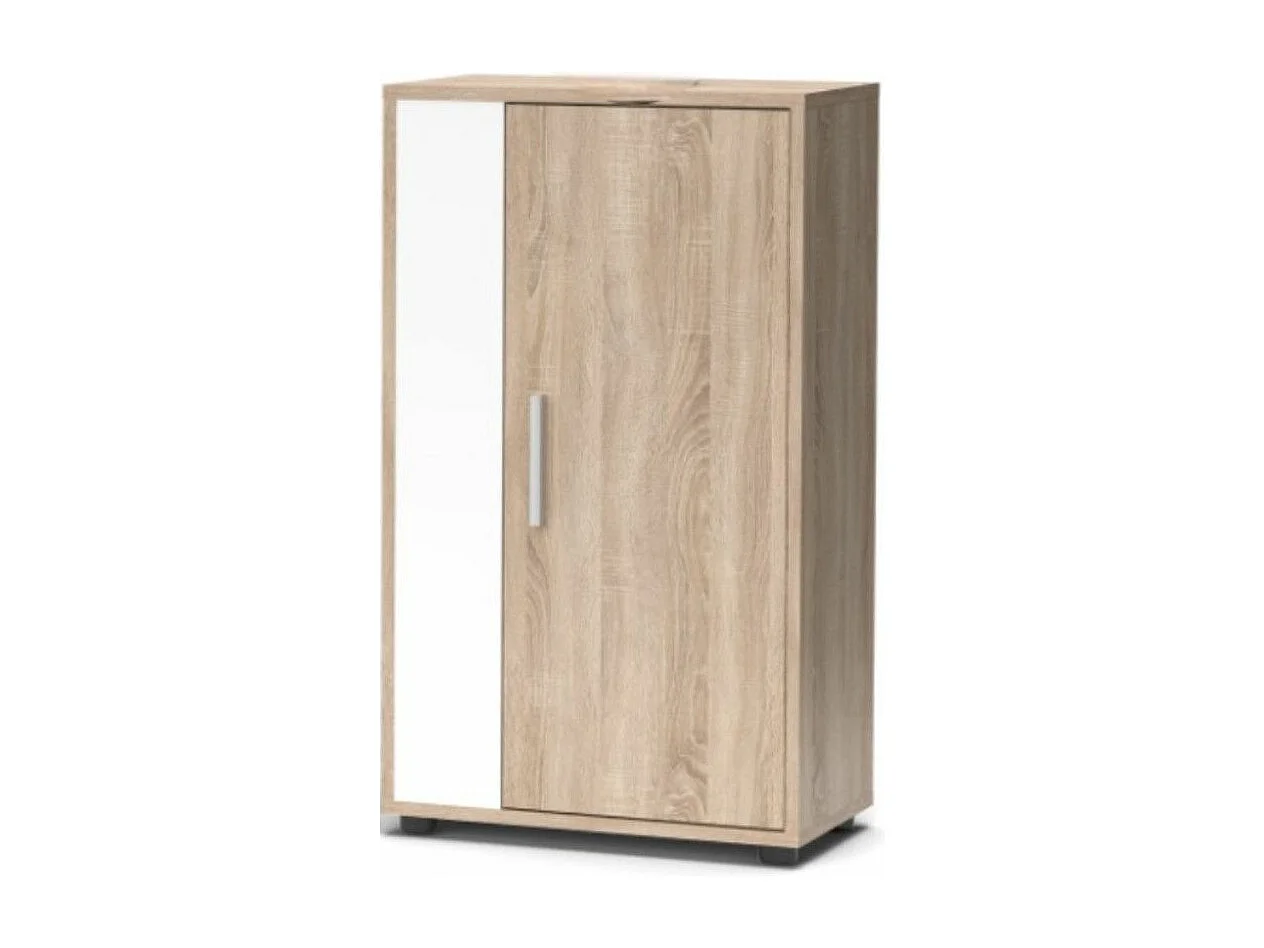 Mueble de salón de 196x230x38 cm de estilo nórdico con 3 módulos en color roble Bosco