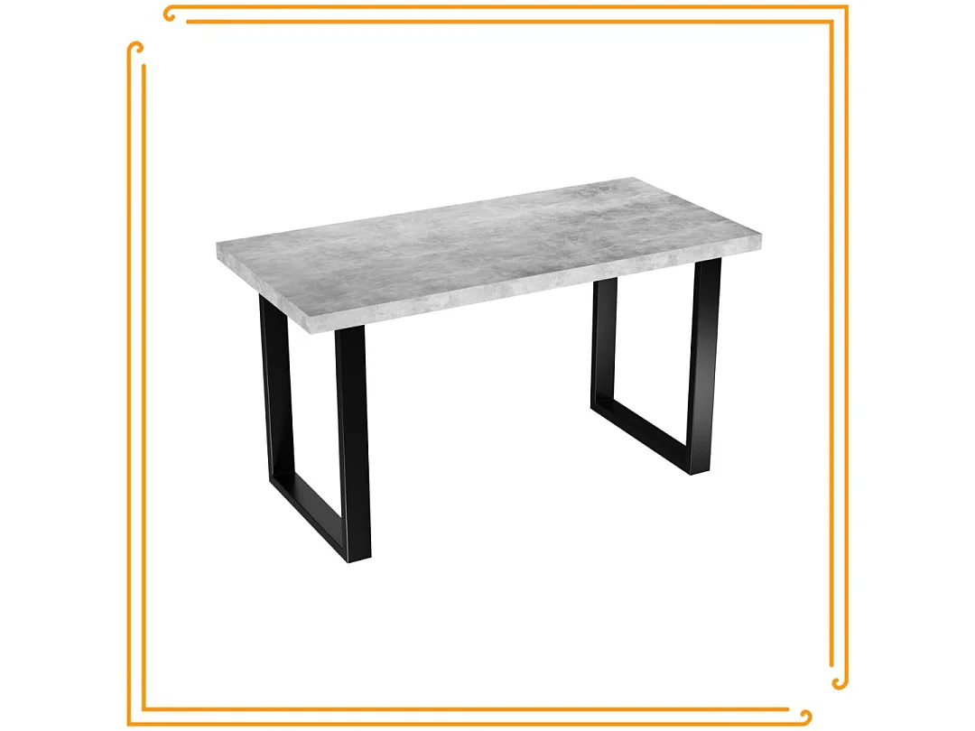 Mesa de cocina para comedor Loft en colores con patas de concreto negro claro.