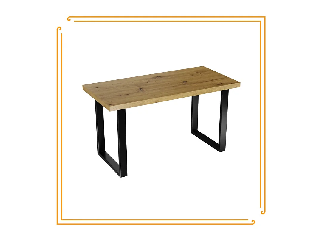 Tafel Keuken Eetkamer Loft Eiken Artisna Zwart Poten