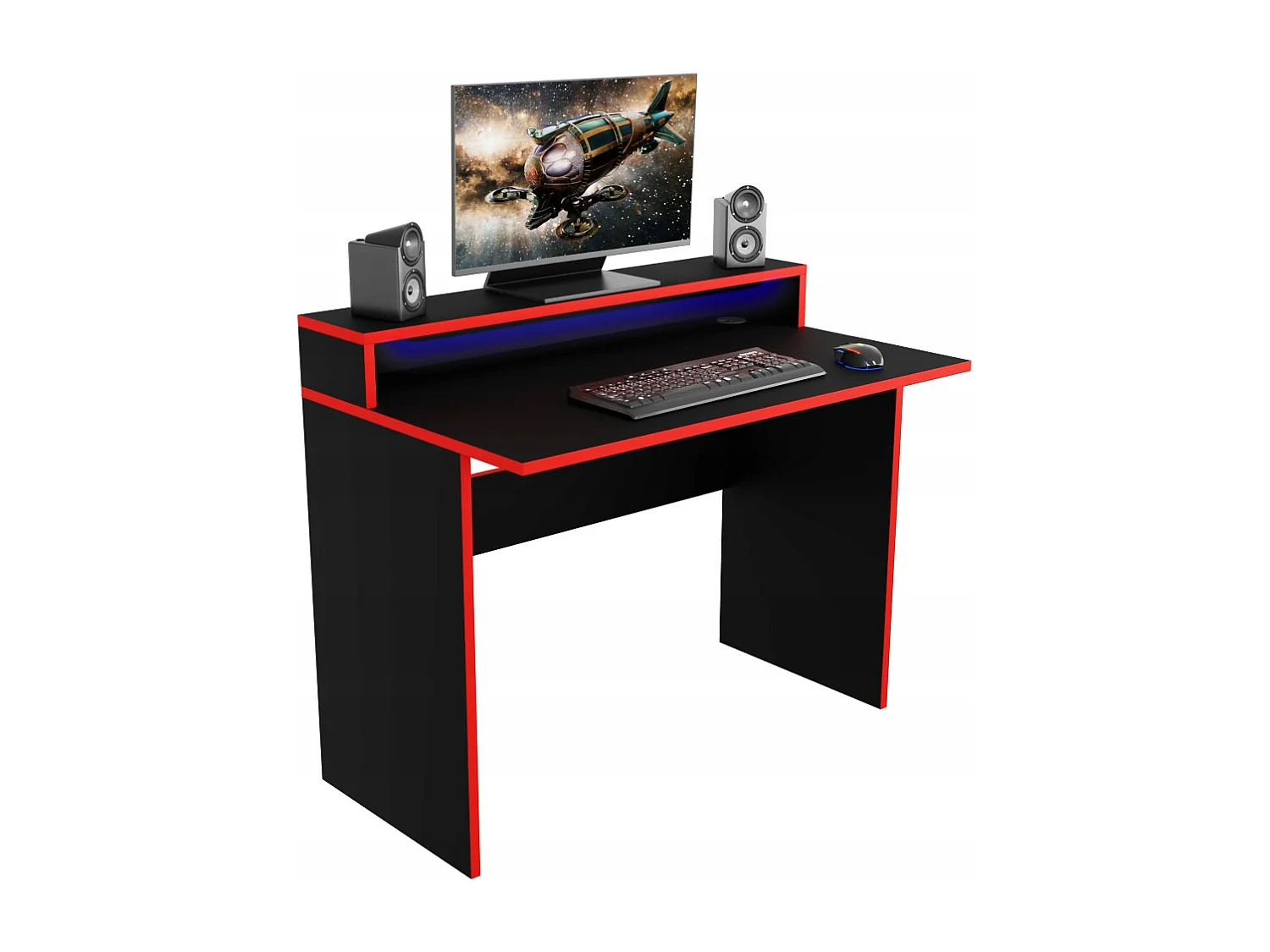Biurtafel Gaming Computer Voor Gamer Zwart LED