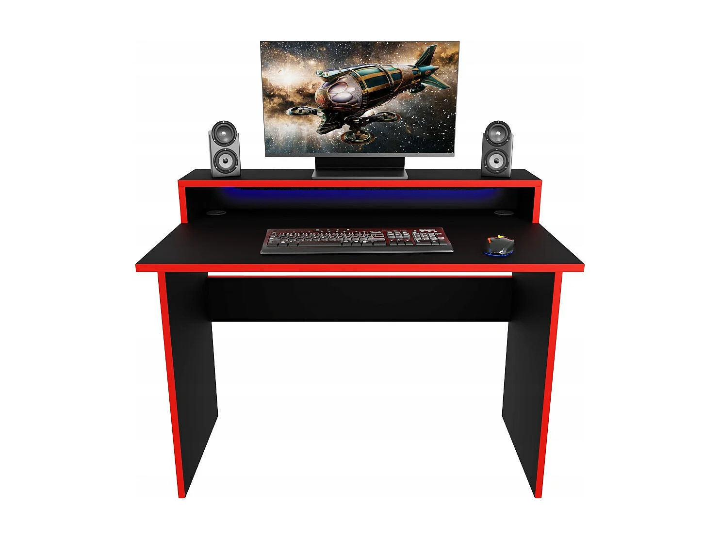 Biurtafel Gaming Computer Voor Gamer Zwart LED