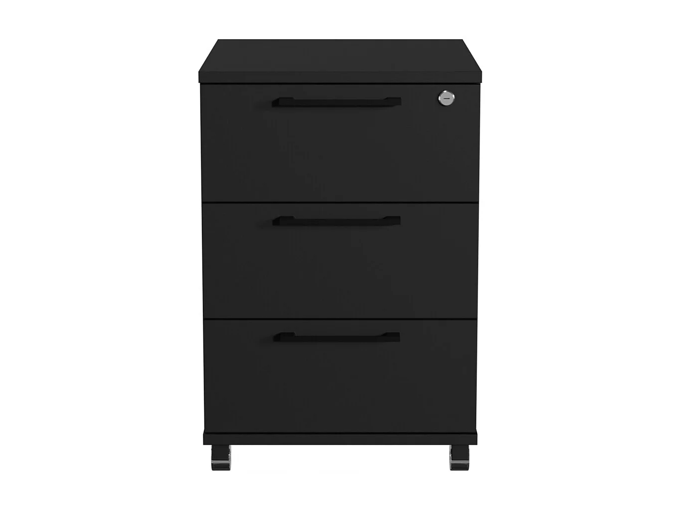 Conteneur de rangement mobile avec tiroirs sur roulettes pour bureau, noir