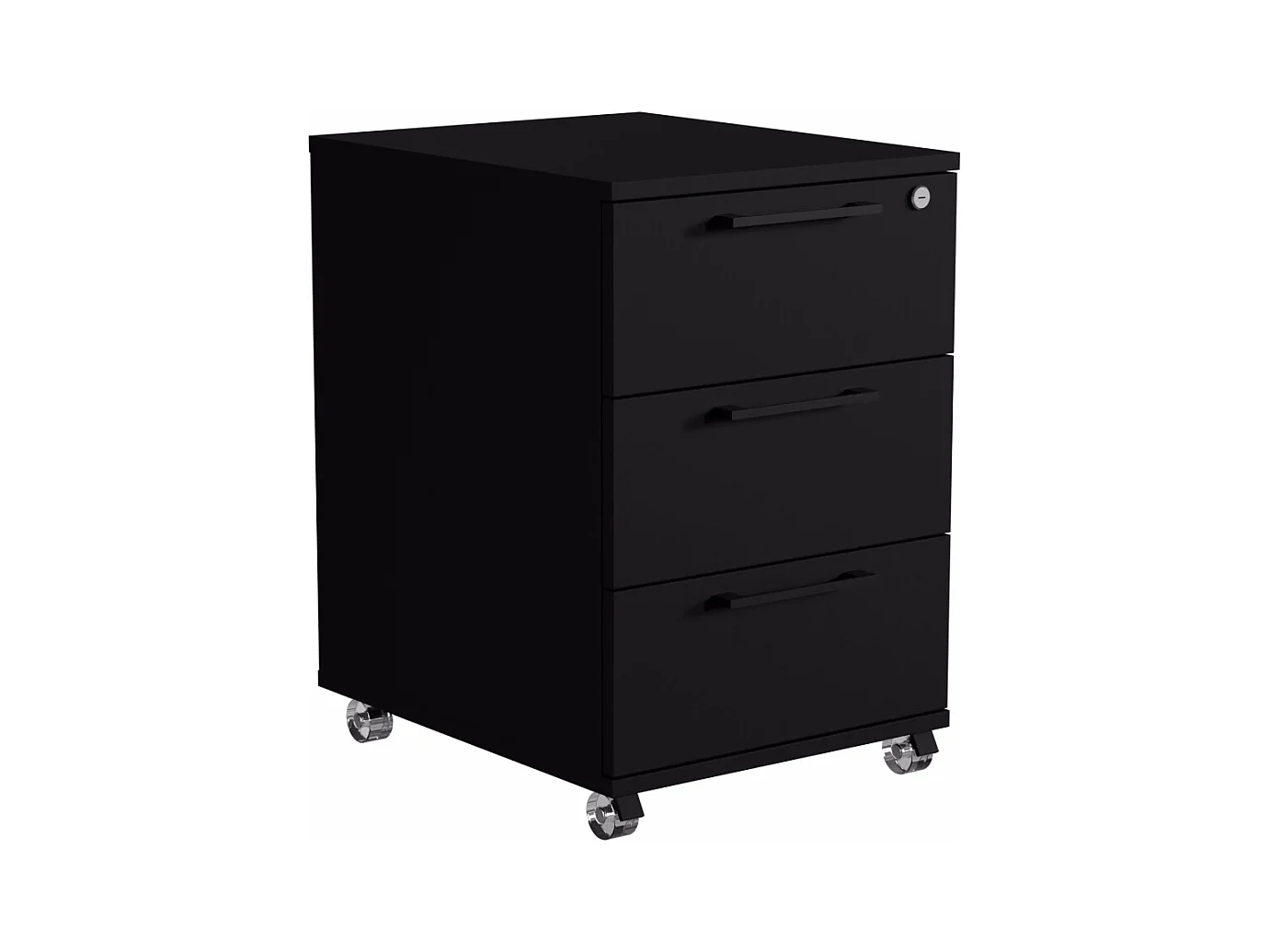 Conteneur de rangement mobile avec tiroirs sur roulettes pour bureau, noir