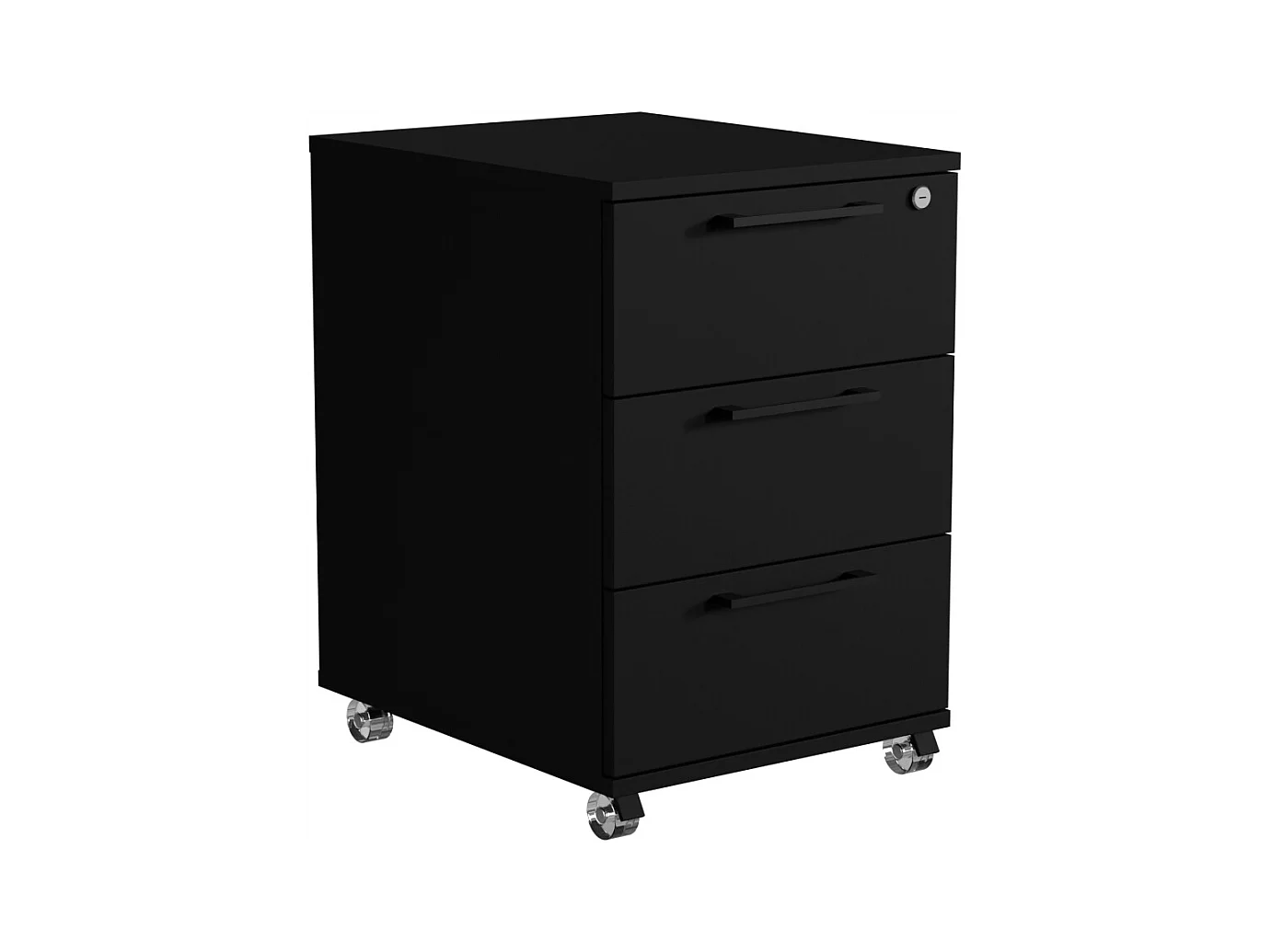 Conteneur de rangement mobile avec tiroirs sur roulettes pour bureau, noir