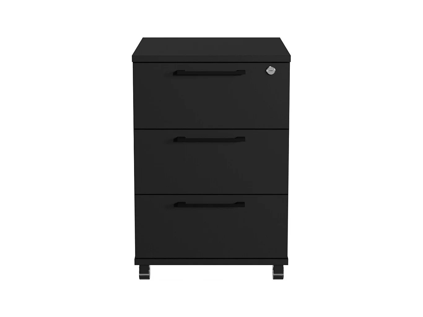 Conteneur de rangement mobile avec tiroirs sur roulettes pour bureau, noir