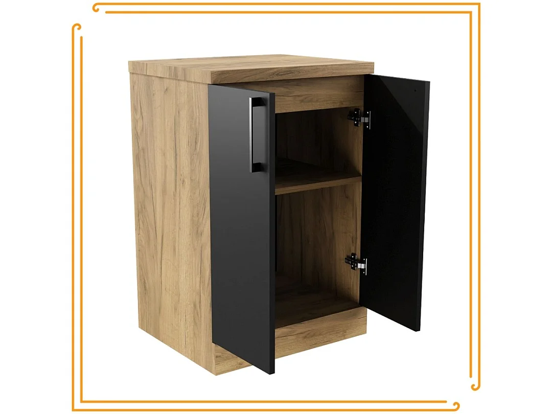 Schrank Badezimmer Stehend 50cm Kommode Regal Unterbauwaschbecken Eiche