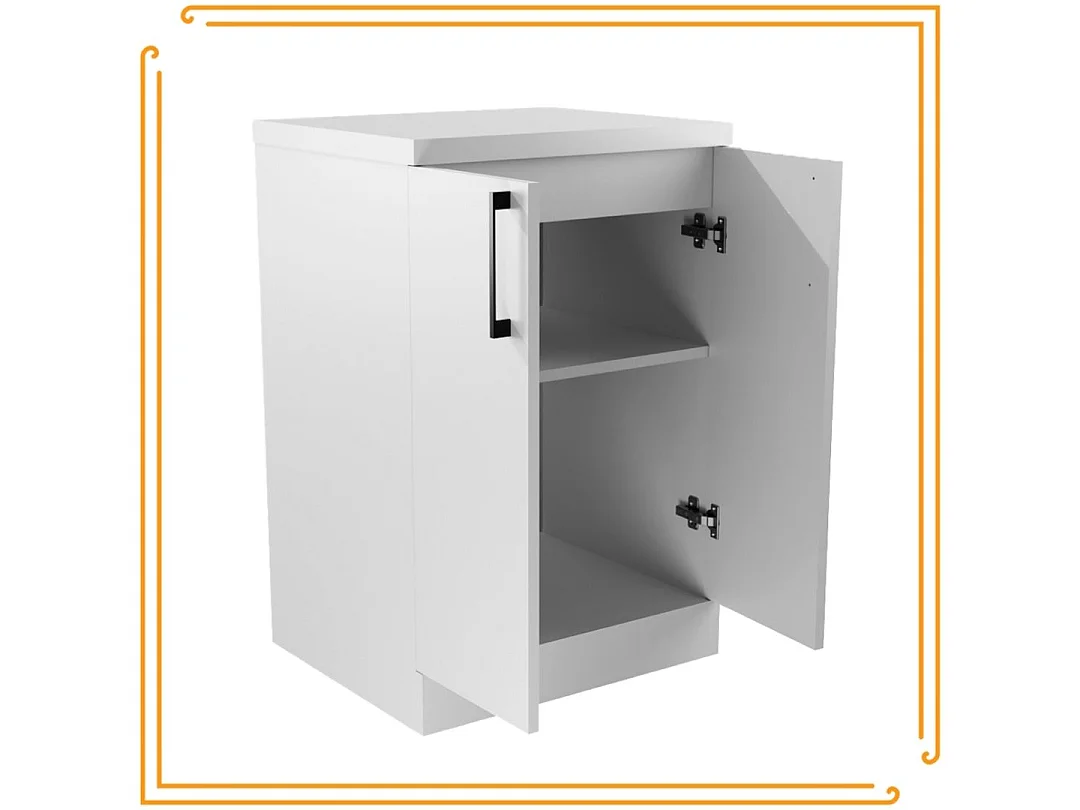 Armoire de salle de bain debout 50cm Commode Étagère Sous Lavabo Blanc