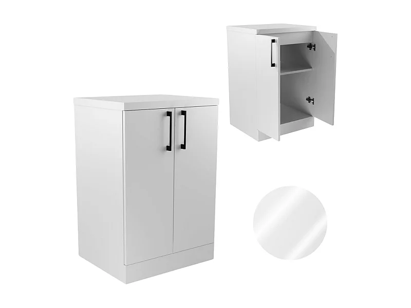 Badkamerkast Staand 50cm Commode Plank Onder Wastafel Bladwit