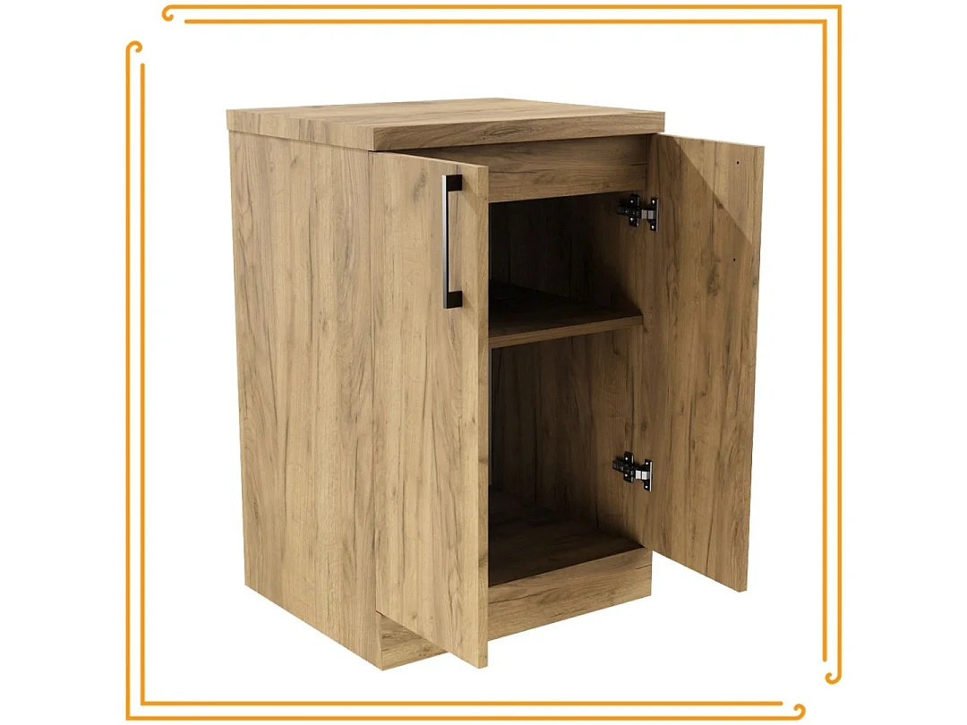 Meuble de salle de bain sur pied 50cm, commode avec étagère pour lavabo encastré, blanc