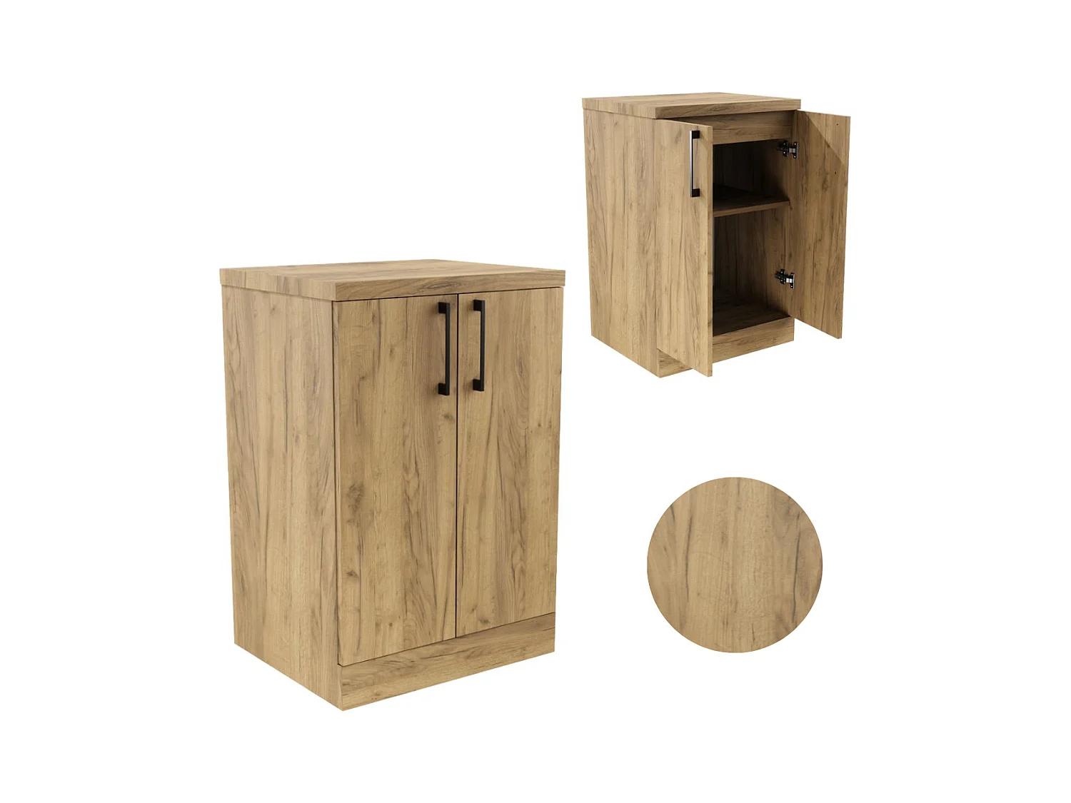 Meuble de salle de bain sur pied 50cm, commode avec étagère pour lavabo encastré, blanc