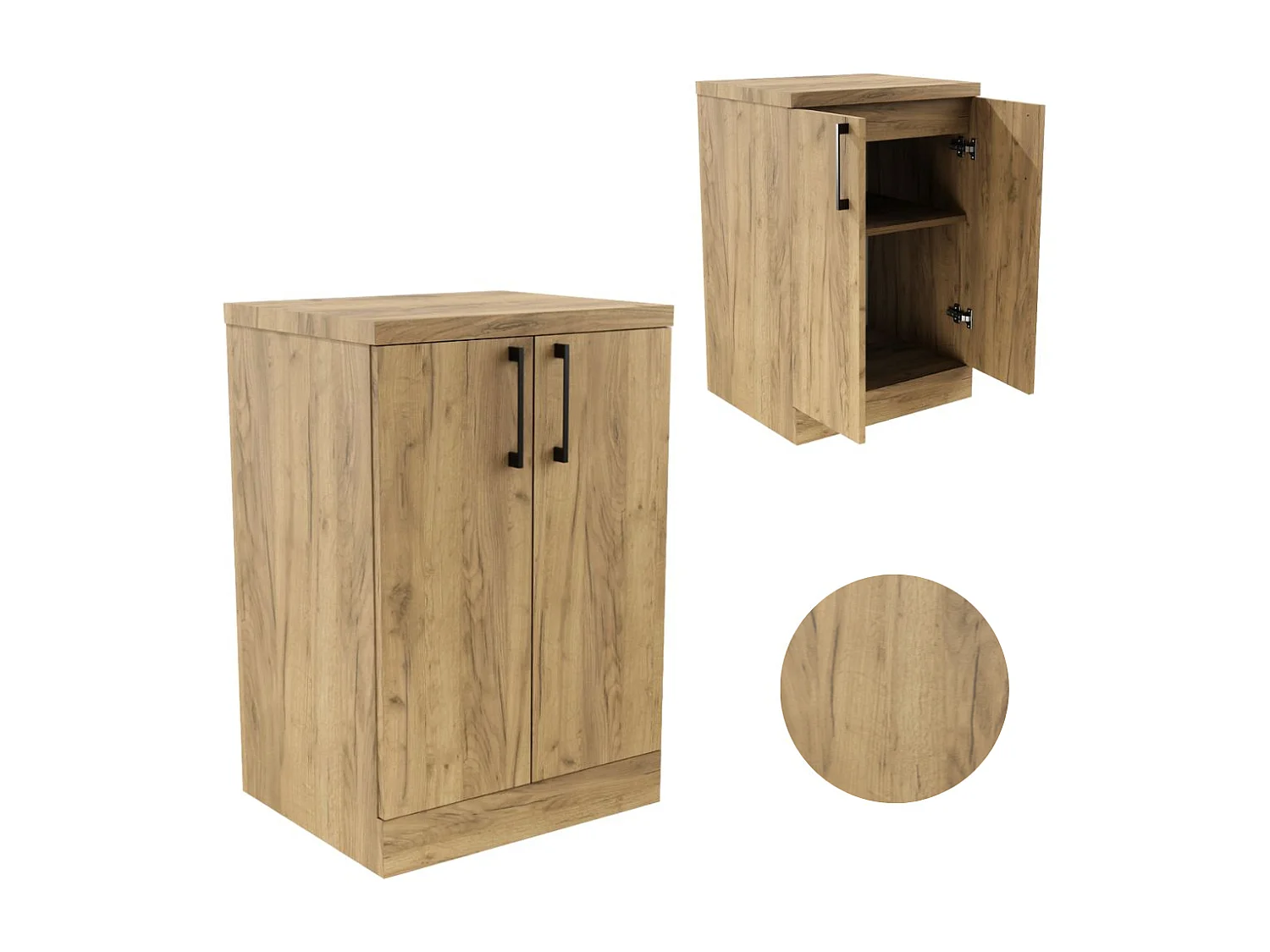 Meuble de salle de bain sur pied 50cm, commode avec étagère pour lavabo encastré, blanc