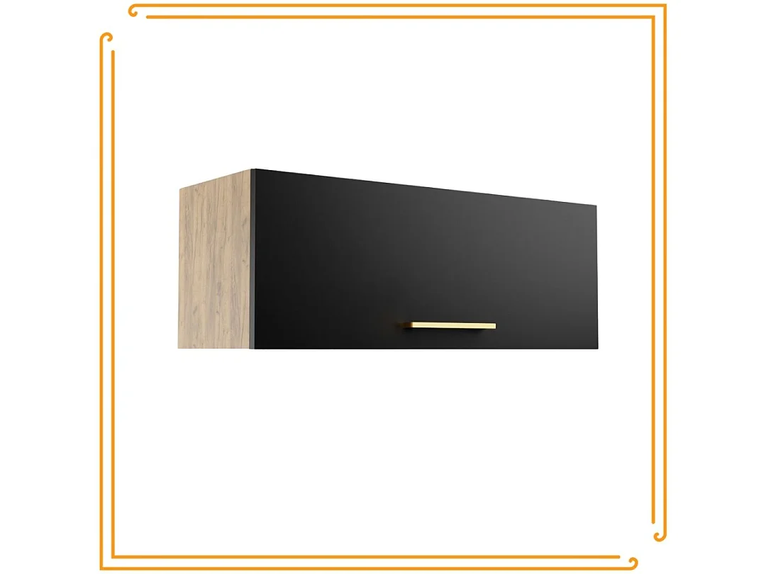 Armoire de salle de bain suspendue horizontale de 80 cm Pawlacz en chêne Craft noir