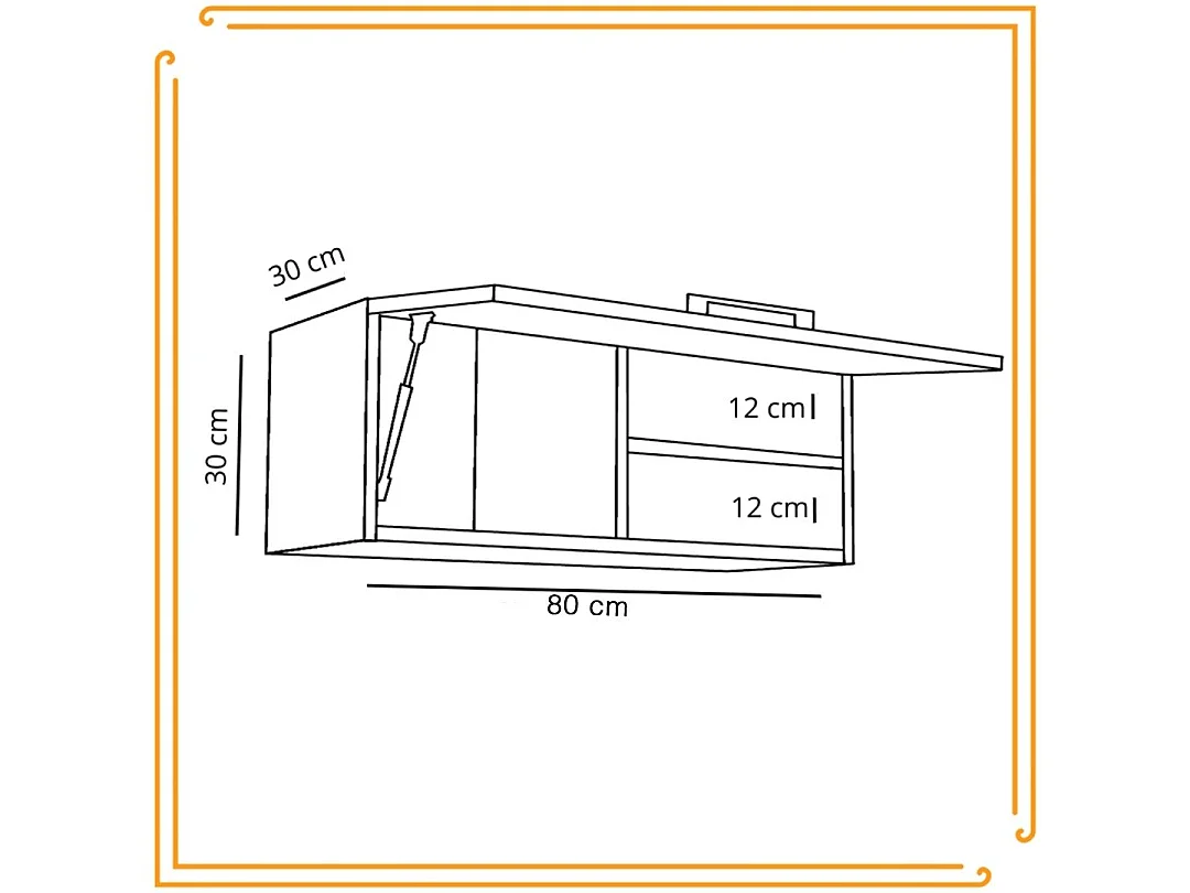 Armoire de salle de bain suspendue horizontale de 80 cm Pawlacz en chêne Craft noir