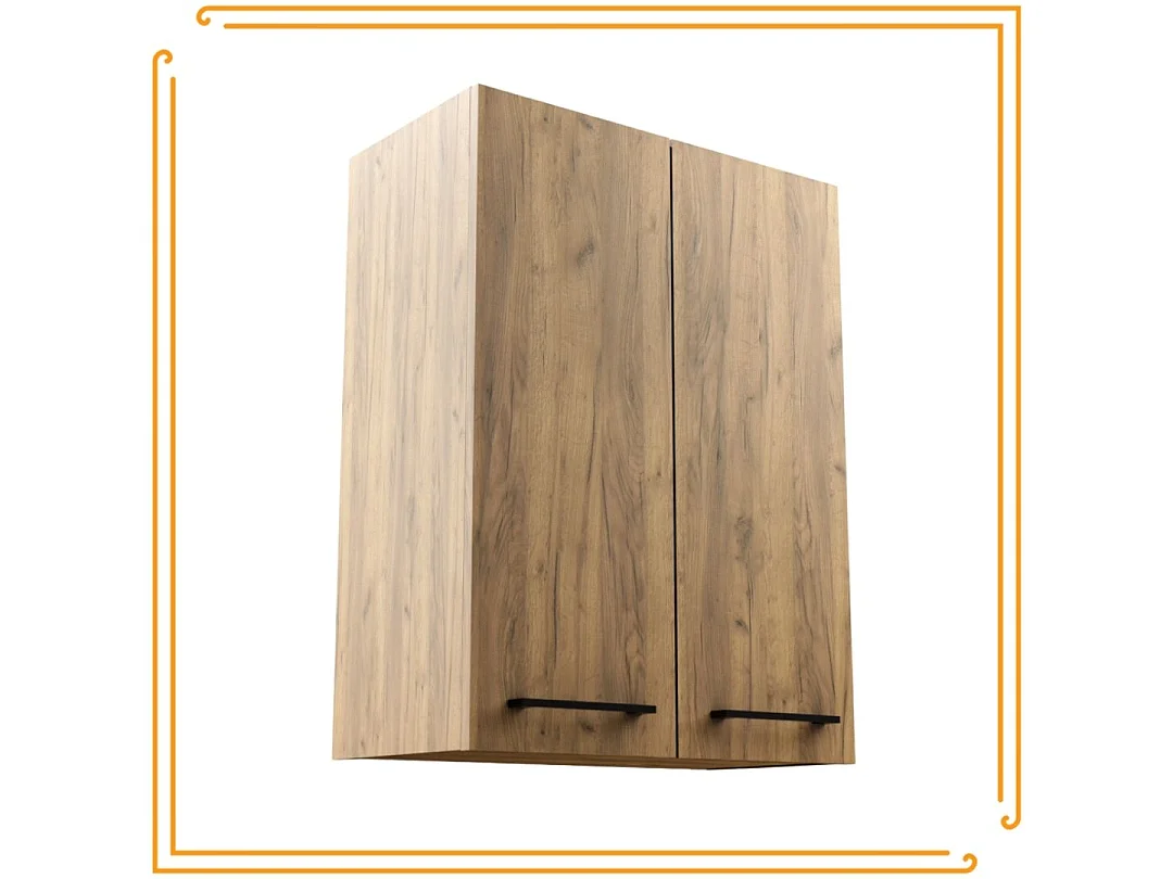 Armoire de salle de bain suspendue 60 cm au-dessus du lavabo étagères chêne noir Craft