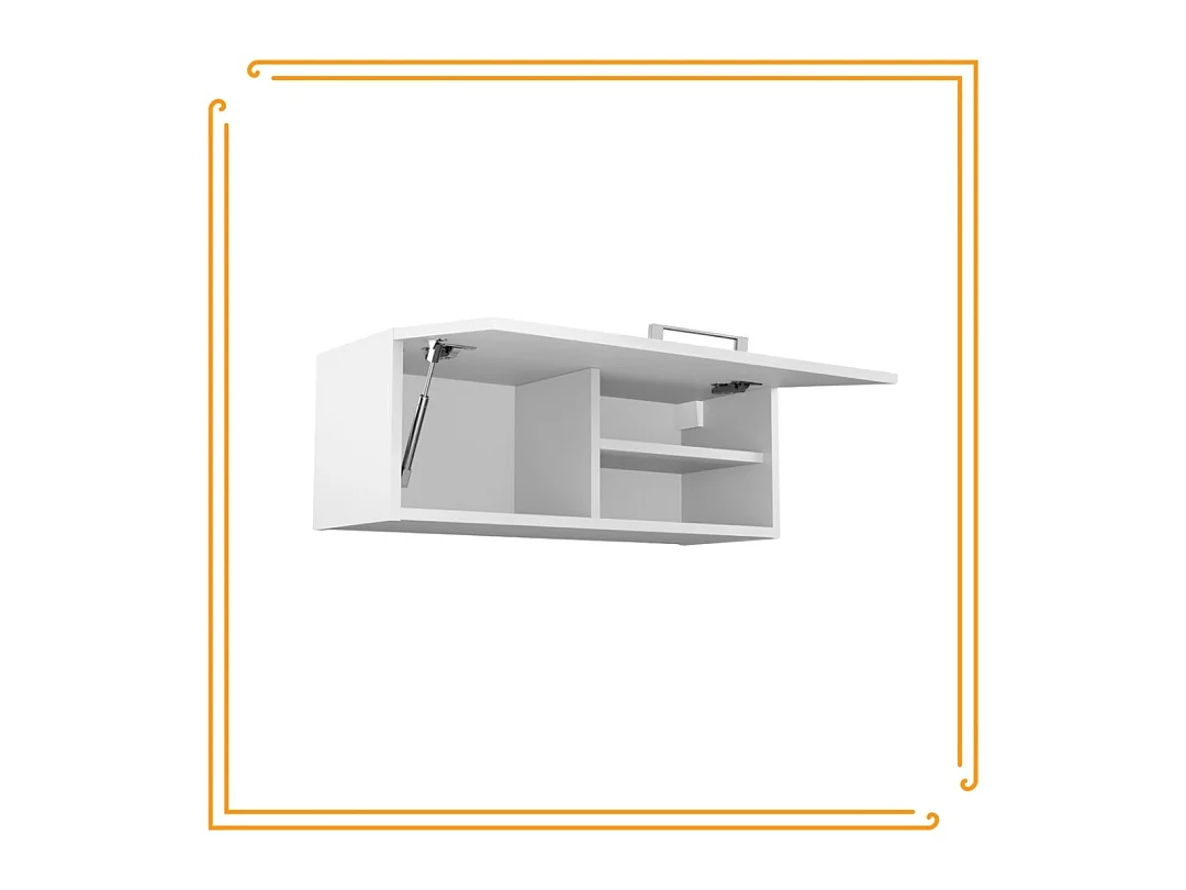 Szafka Łazienkowa Wisząca 80 cm Pozioma Pawlacz Półka Biała Chrom