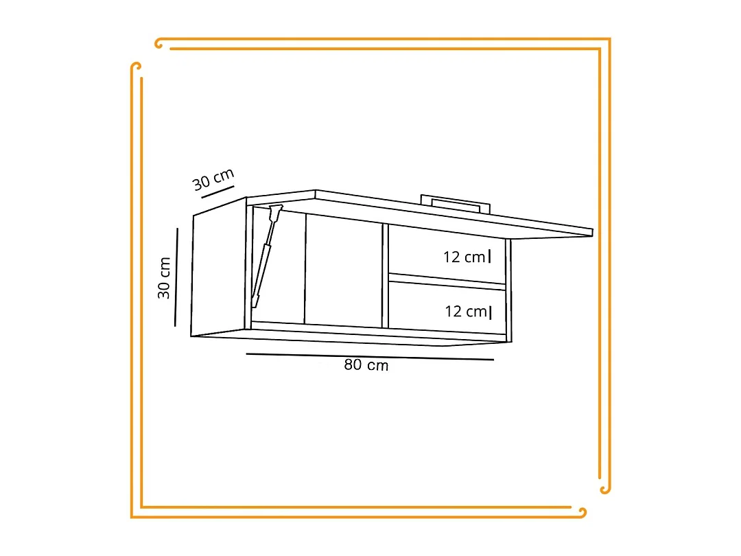 Szafka Łazienkowa Wisząca 80 cm Pozioma Pawlacz Półka Biała Chrom