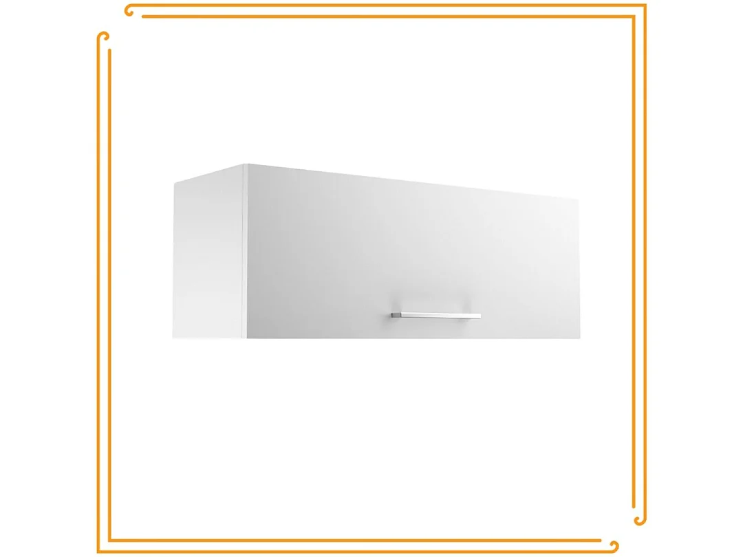 Armoire de salle de bain suspendue horizontale Pawlacz de 80 cm avec étagère blanche chromée