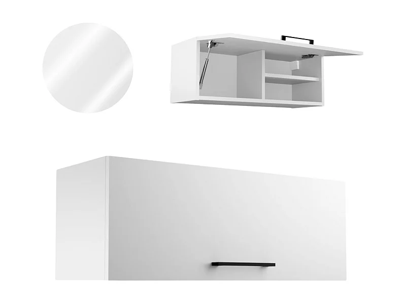 Armário de Banheiro Suspenso 80 cm Horizontal Prateleira Branca Preta