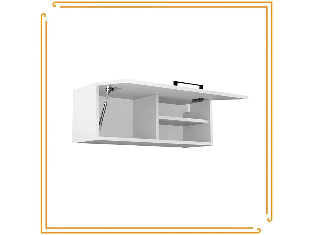 Hangende badkamerkast 80 cm horizontaal Pawlacz plank wit zwart