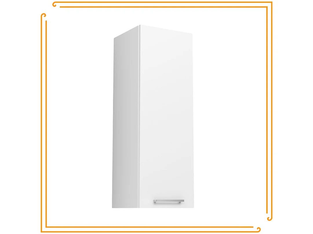 Armoire murale de salle de bain 30cm Étagère étroite à colonne blanche fermée