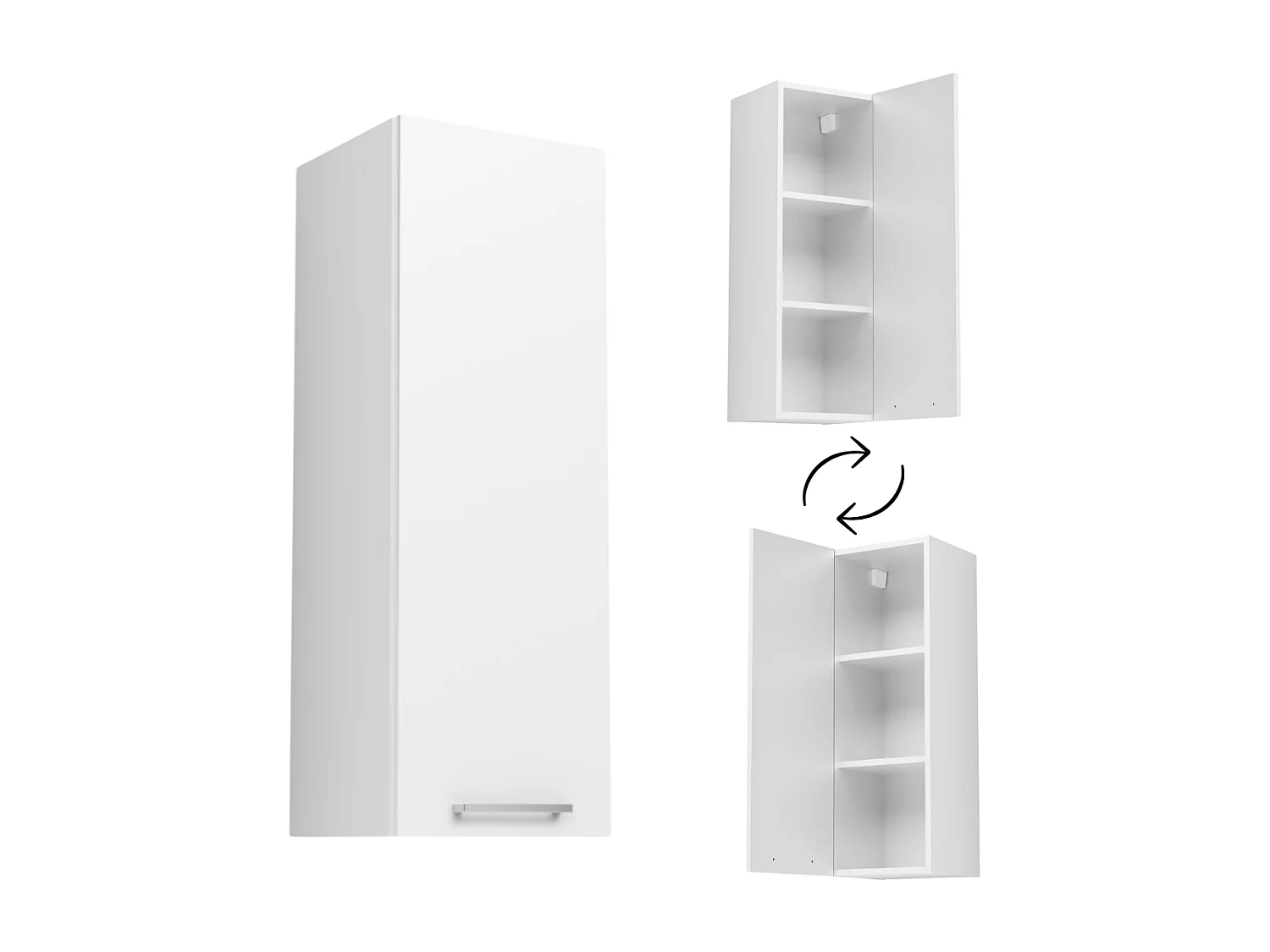 Hangkast Badkamer 30cm Kolomkast Smalle Plankkast Gesloten Wit