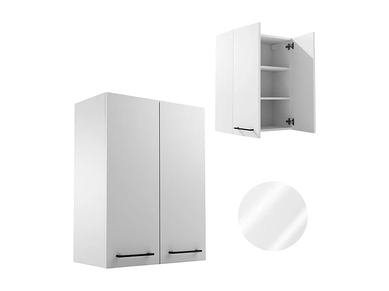 Mobile Bagno Sospeso 60 cm Sopra il Lavandino con Ripiani Bianco Nero