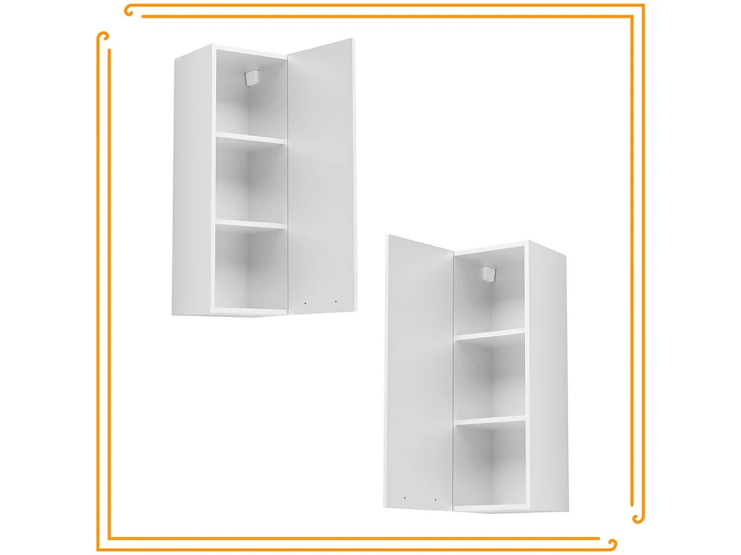 Armoire de salle de bain suspendue 30cm Colonne étroite étagère étagère fermée blanc