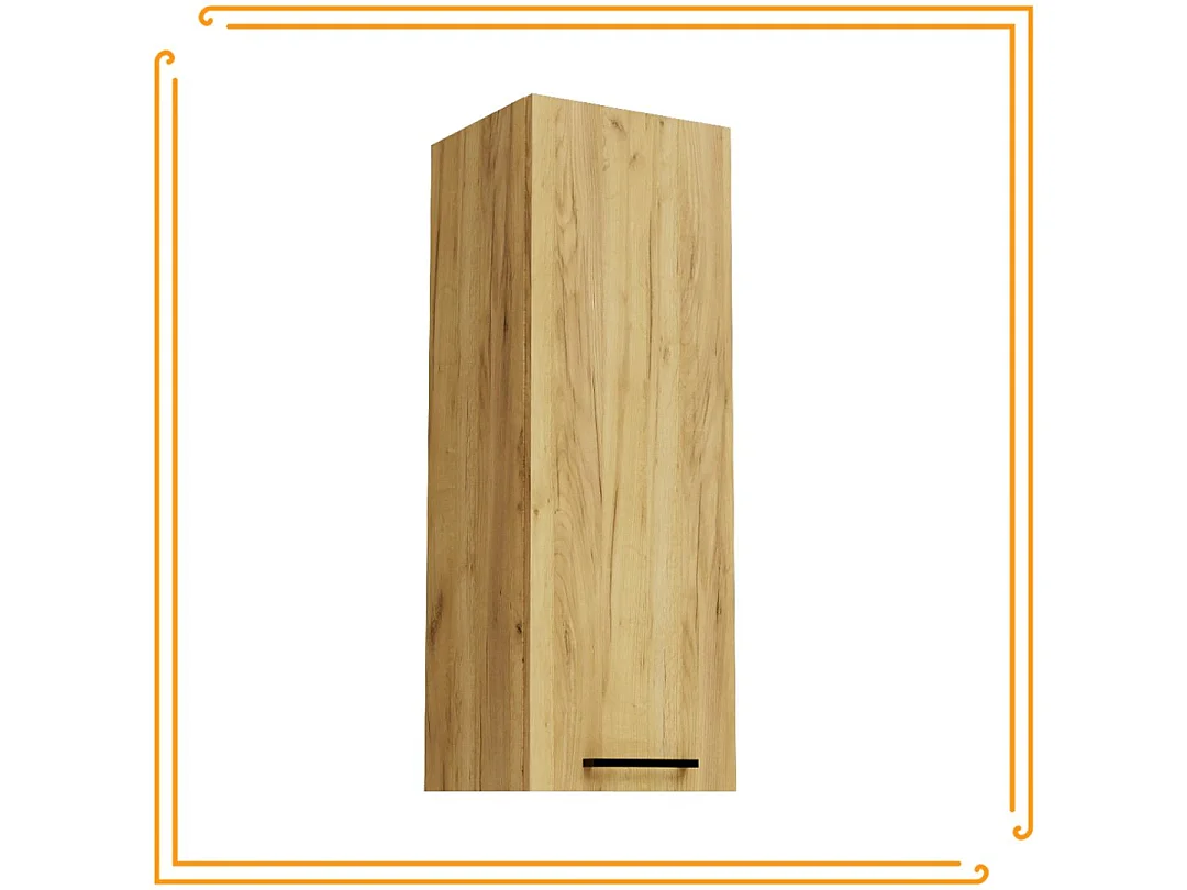 Szafka Wisząca Łazienkowa 30cm Słupek Półki Wąska Regał Dąb Craft