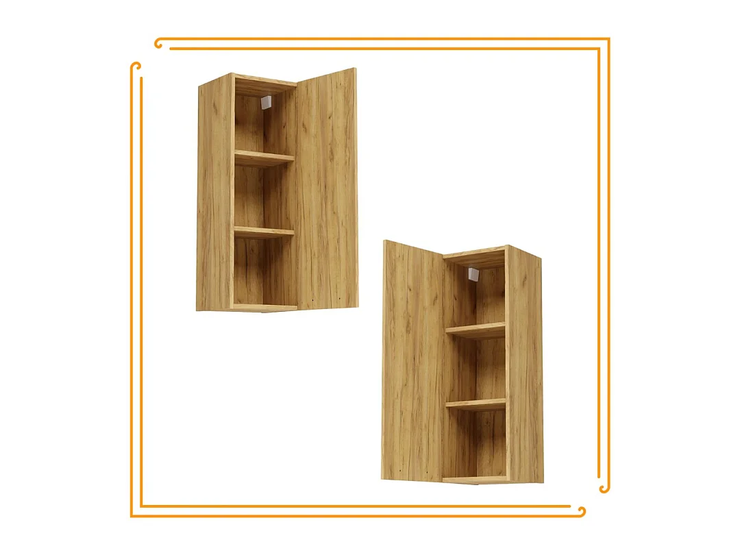 Szafka Wisząca Łazienkowa 30cm Słupek Półki Wąska Regał Dąb Craft