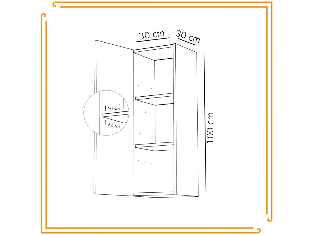 Armoire de salle de bain suspendue 30cm Étagère étroite en chêne noir Craft