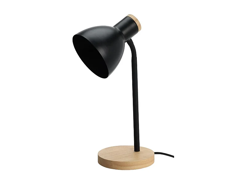 Lámpara de sobremesa 25W con interruptor negro/natural Ø14x36 cm