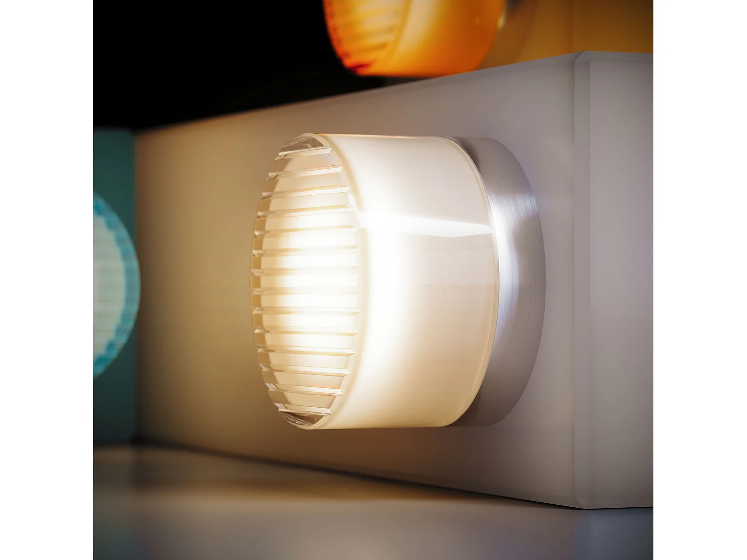 Beneito Faure Applique LED Oma 8W, IP65, Interrupteur CCT 2000K/2800K/4000K, Plafonnier Mural Vintage en Aluminium Blanc