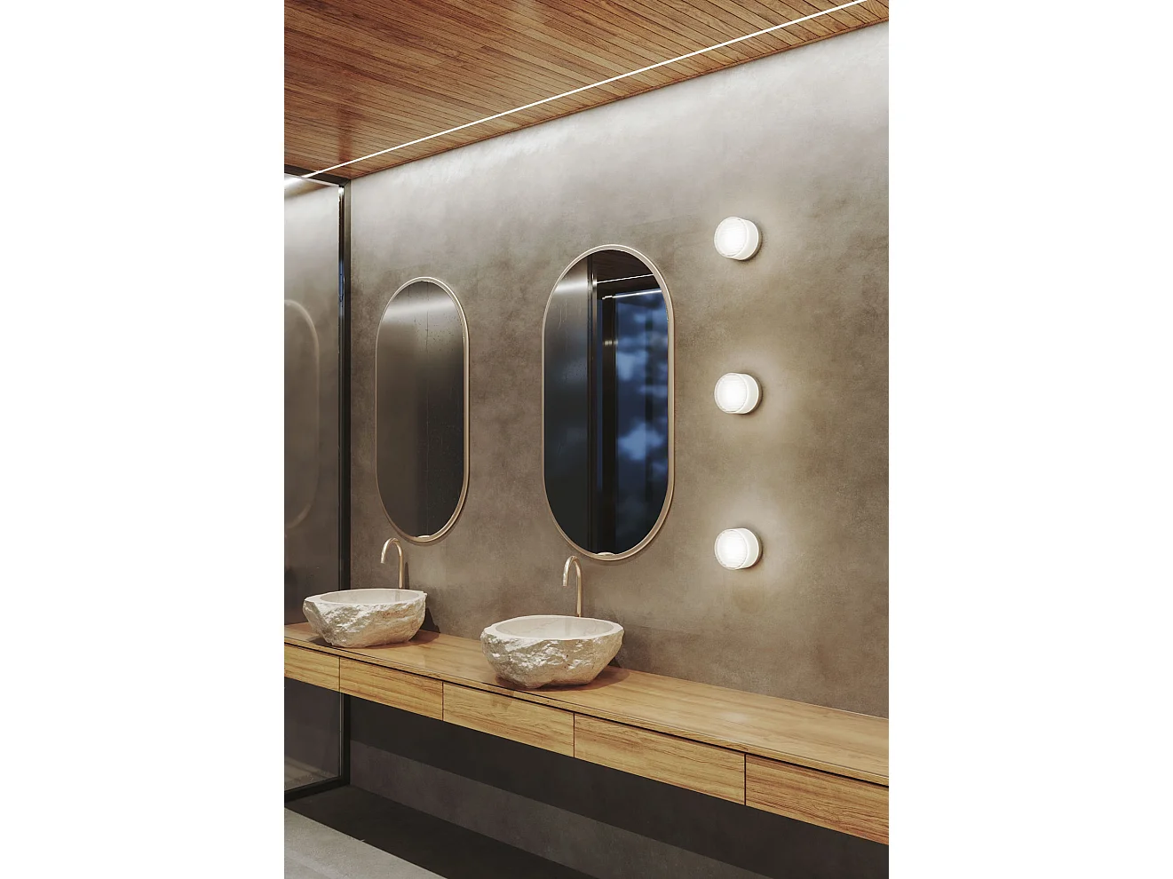 Beneito Faure Applique LED Oma 8W, IP65, Interrupteur CCT 2000K/2800K/4000K, Plafonnier Mural Vintage en Aluminium Ambre