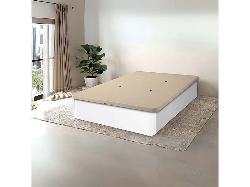 Canapé Guadiana 90x190 tapa tapizada 3D blanco 22 mm