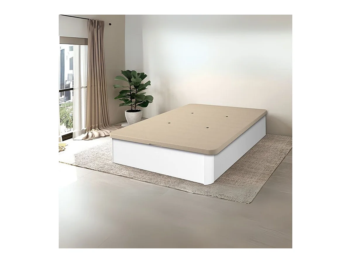 Canapé Guadiana 90x190 tapa tapizada 3D blanco 22 mm