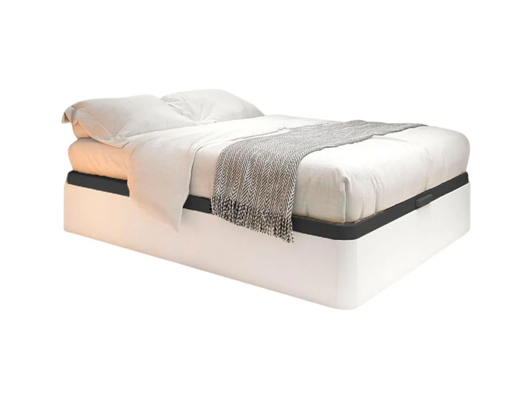 Canapé Atenas abatible tapizado 3D blanco 135x190 cm