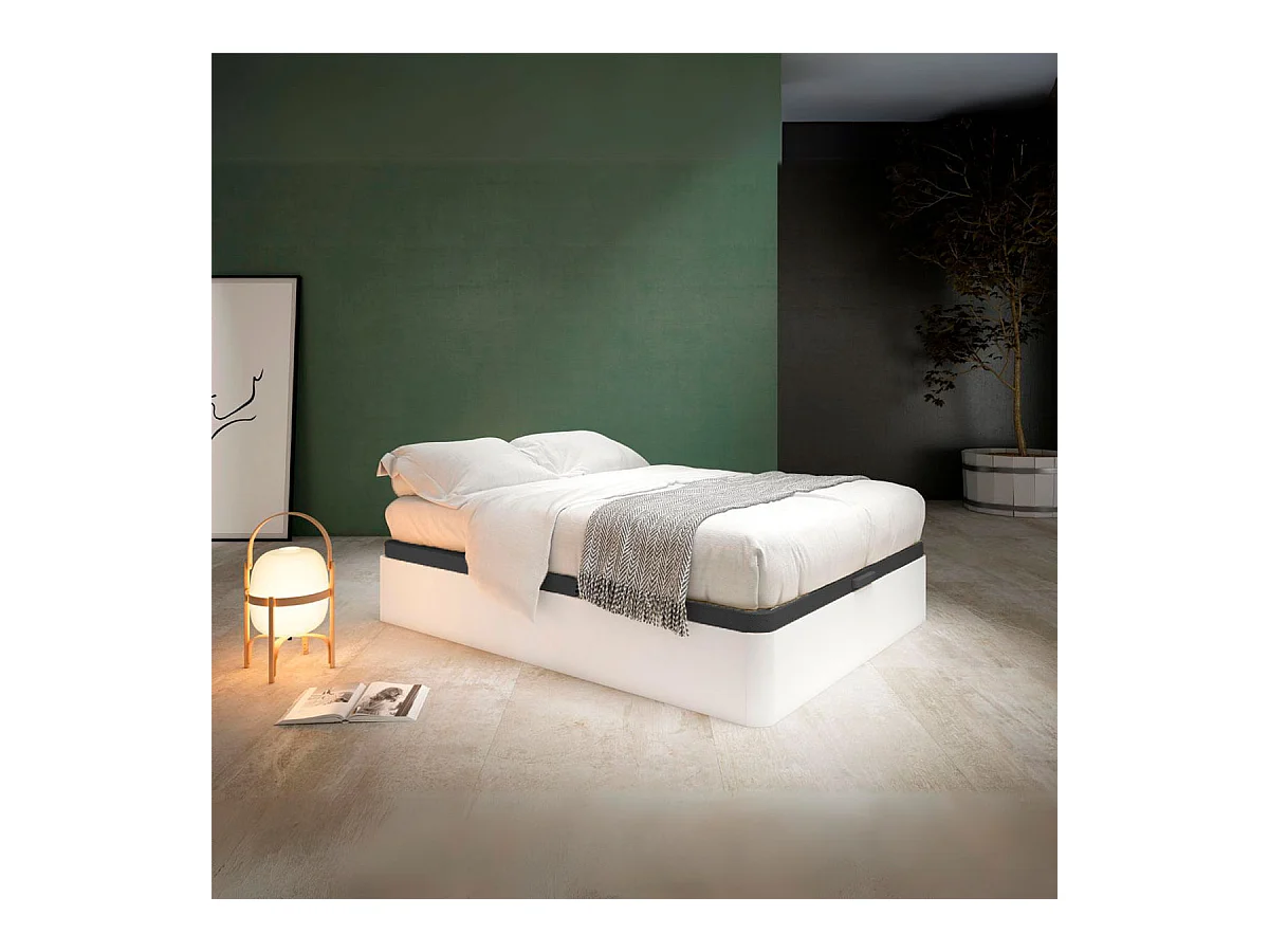 Canapé Atenas abatible tapizado 3D blanco 90x190 cm