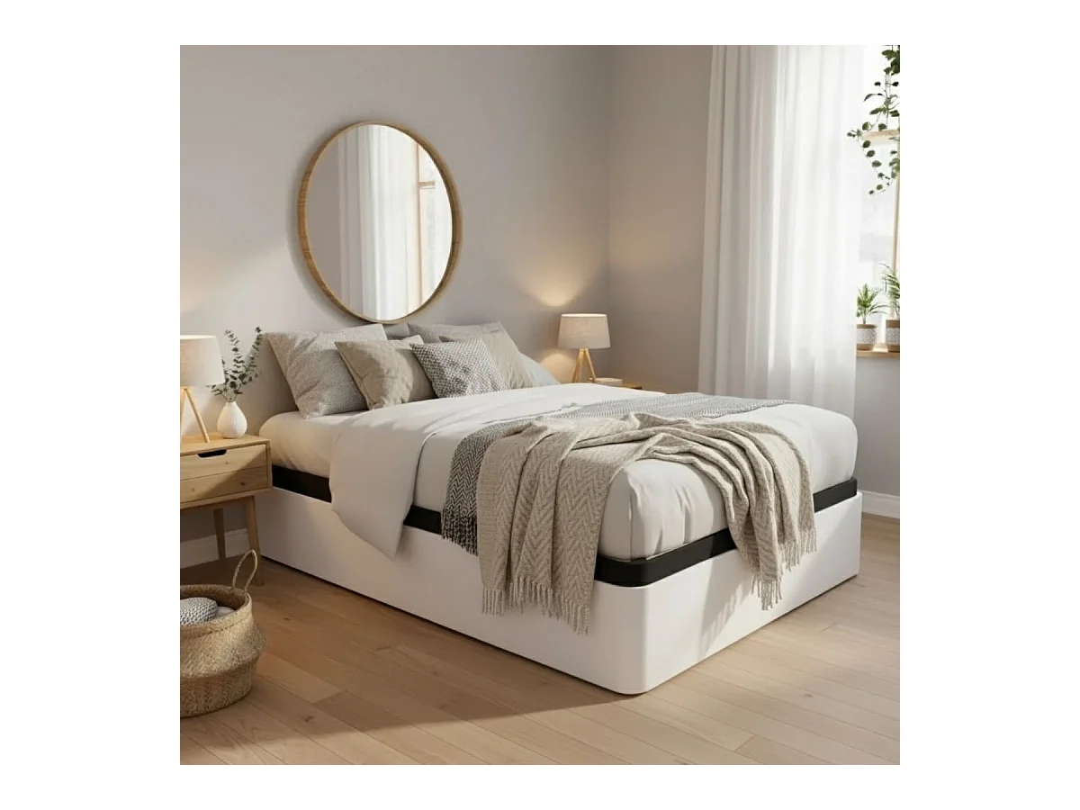 Canapé Atenas abatible tapizado 3D blanco 90x190 cm