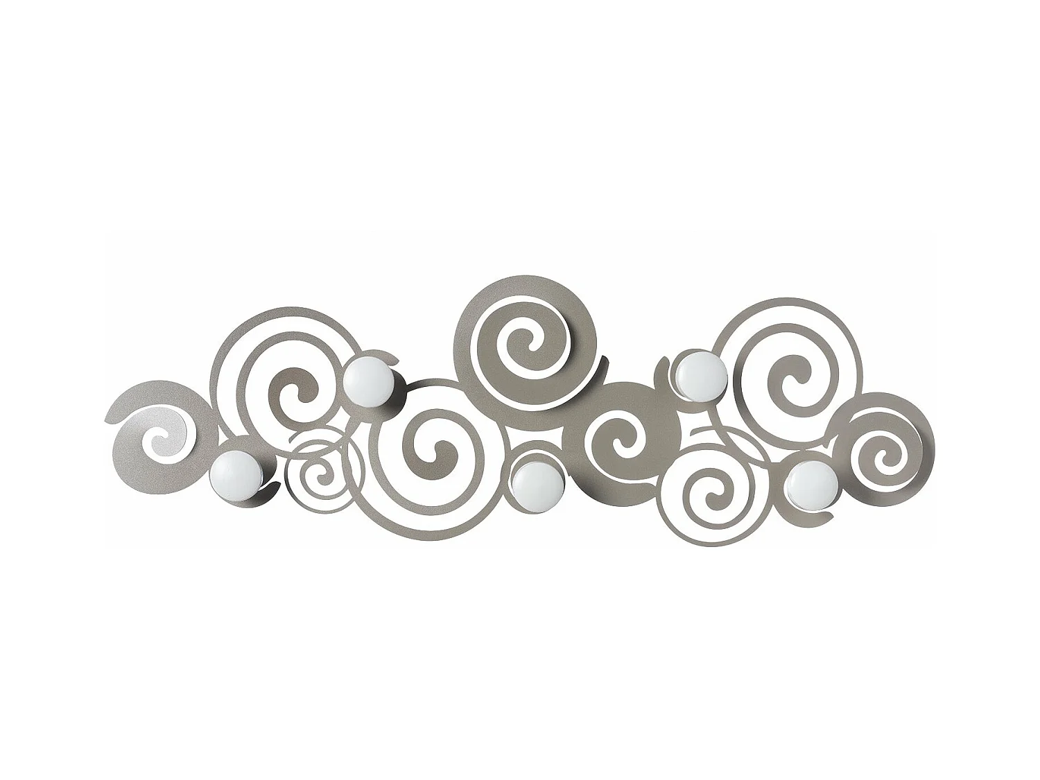 Orfeo Porte-Manteau Mural Moderne sable Fabriqué en Italie en Acier, 6 Crochets, pour Entrée, Chambre et Salle de Bain