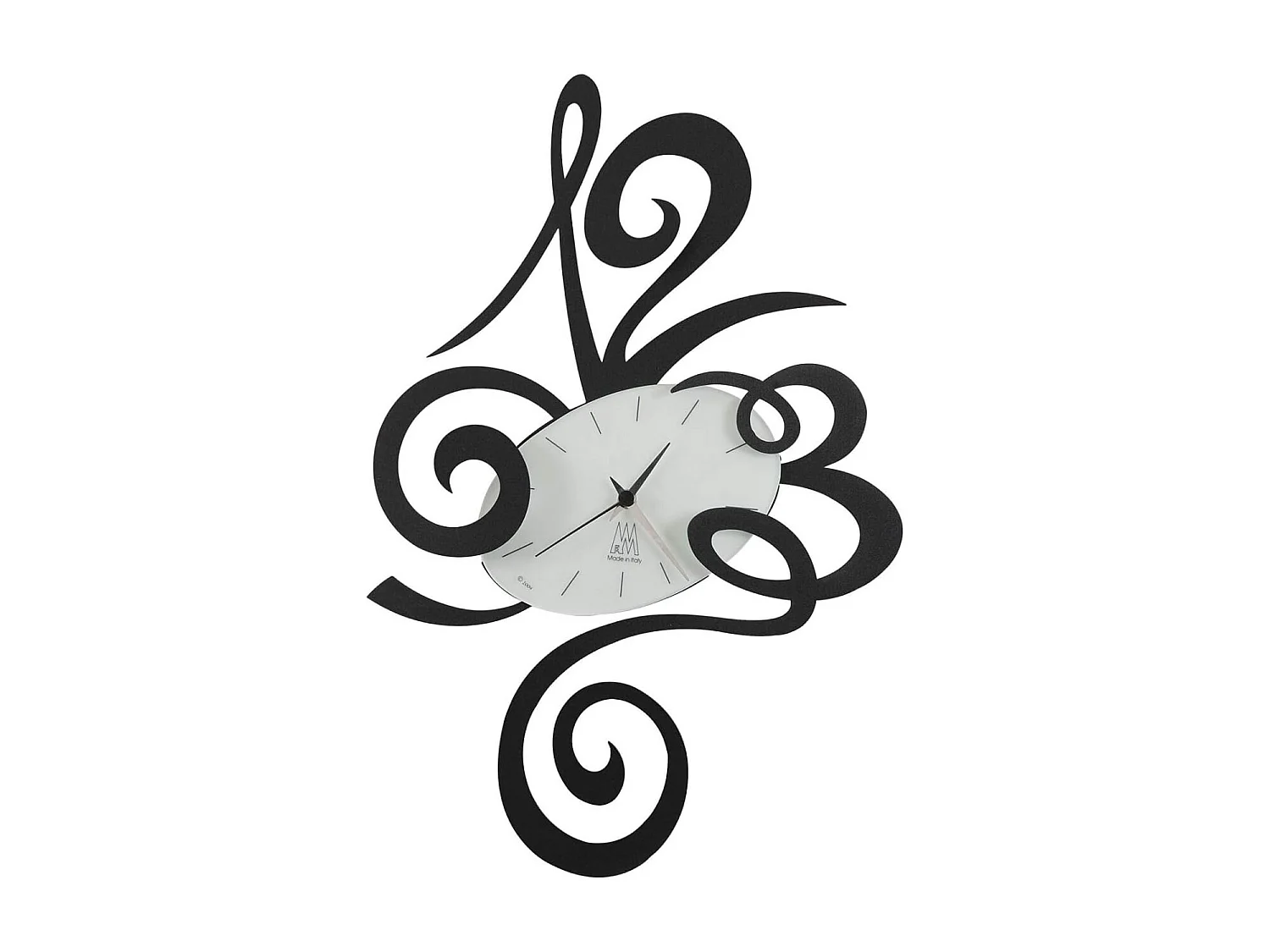 Orologio da parete Robin nero Ø45 cm in acciaio, design minimal e silenzioso per casa e ufficio, made in Italy